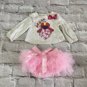 Valentines Elmo Full of Love Pink Tutu Outfit sz 3-6 Months